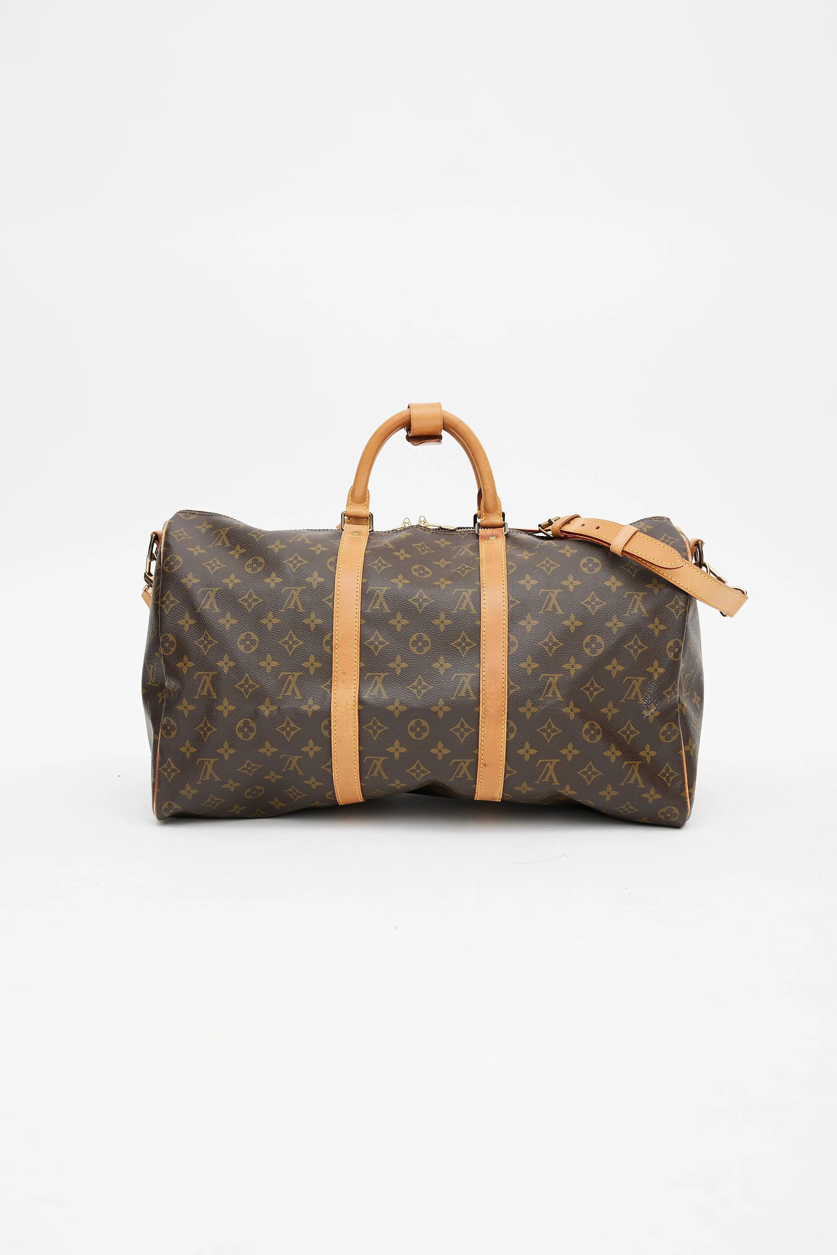 1990 Brown Monogram Keepall Bandoulière 50 Duffle Bag
