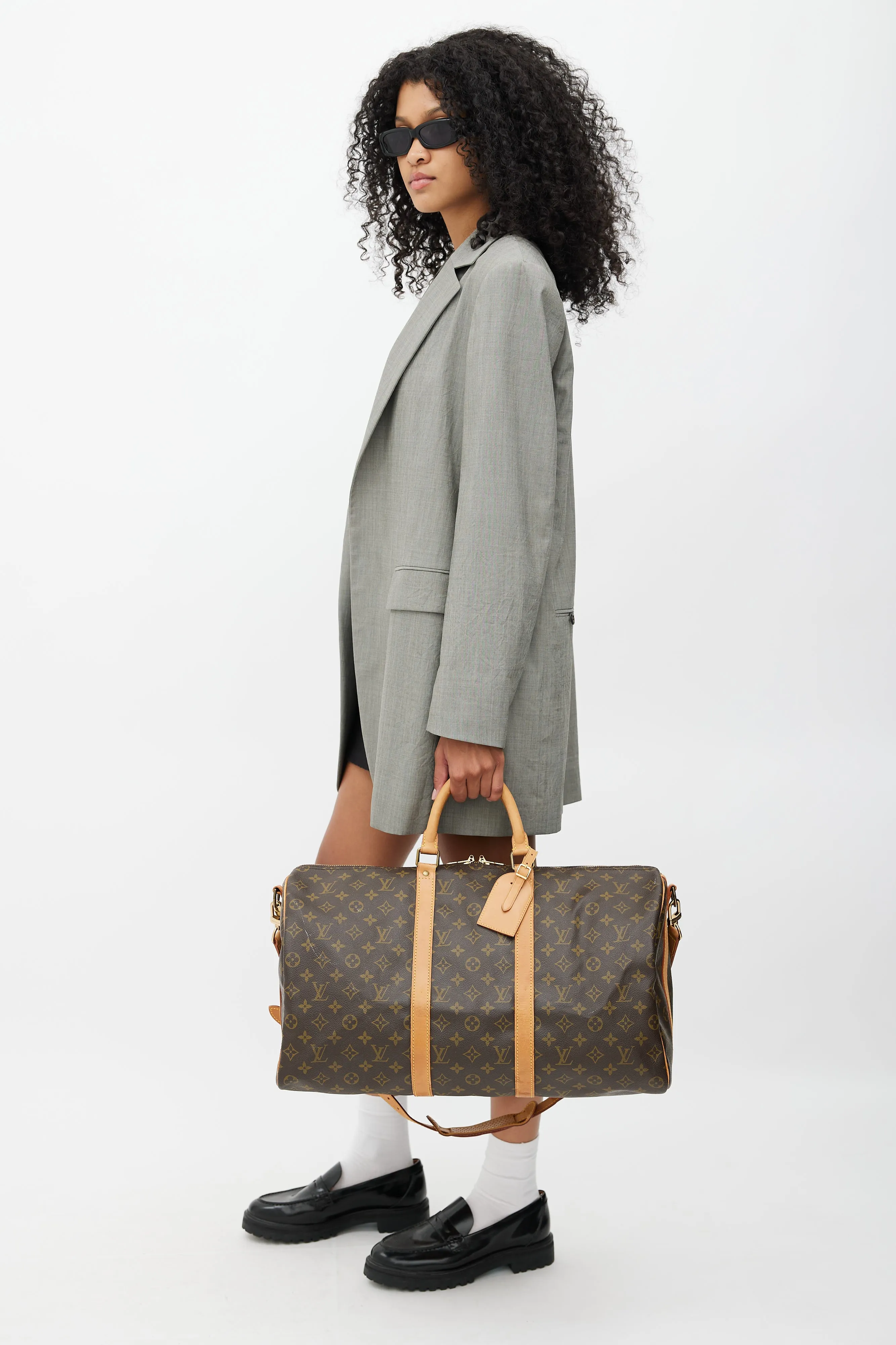 1990 Brown Monogram Keepall Bandoulière 50 Duffle Bag