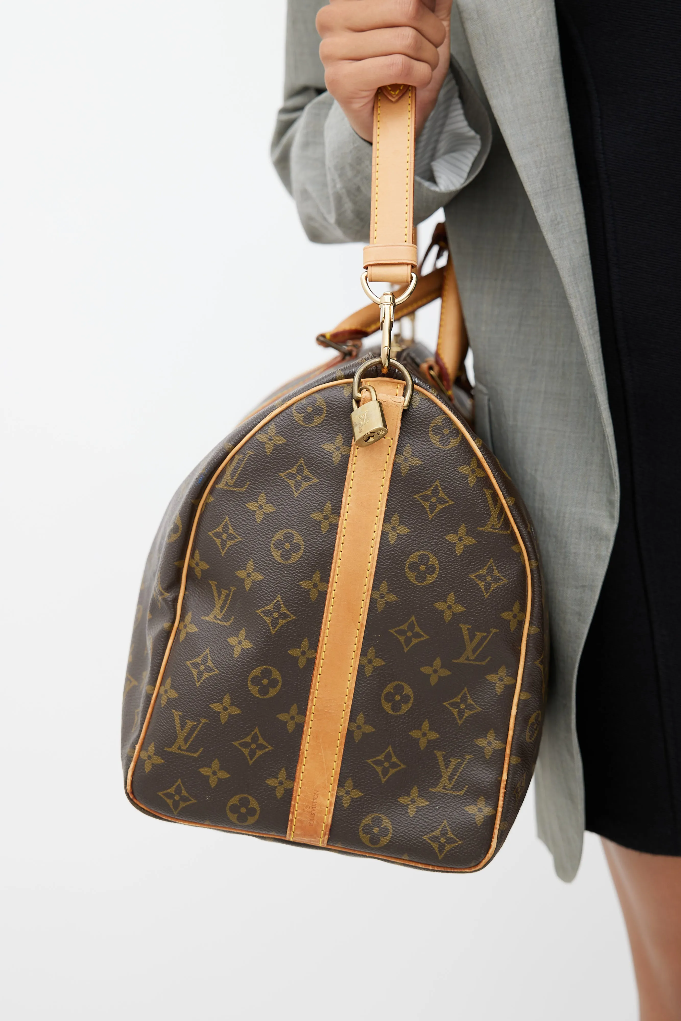 1990 Brown Monogram Keepall Bandoulière 50 Duffle Bag