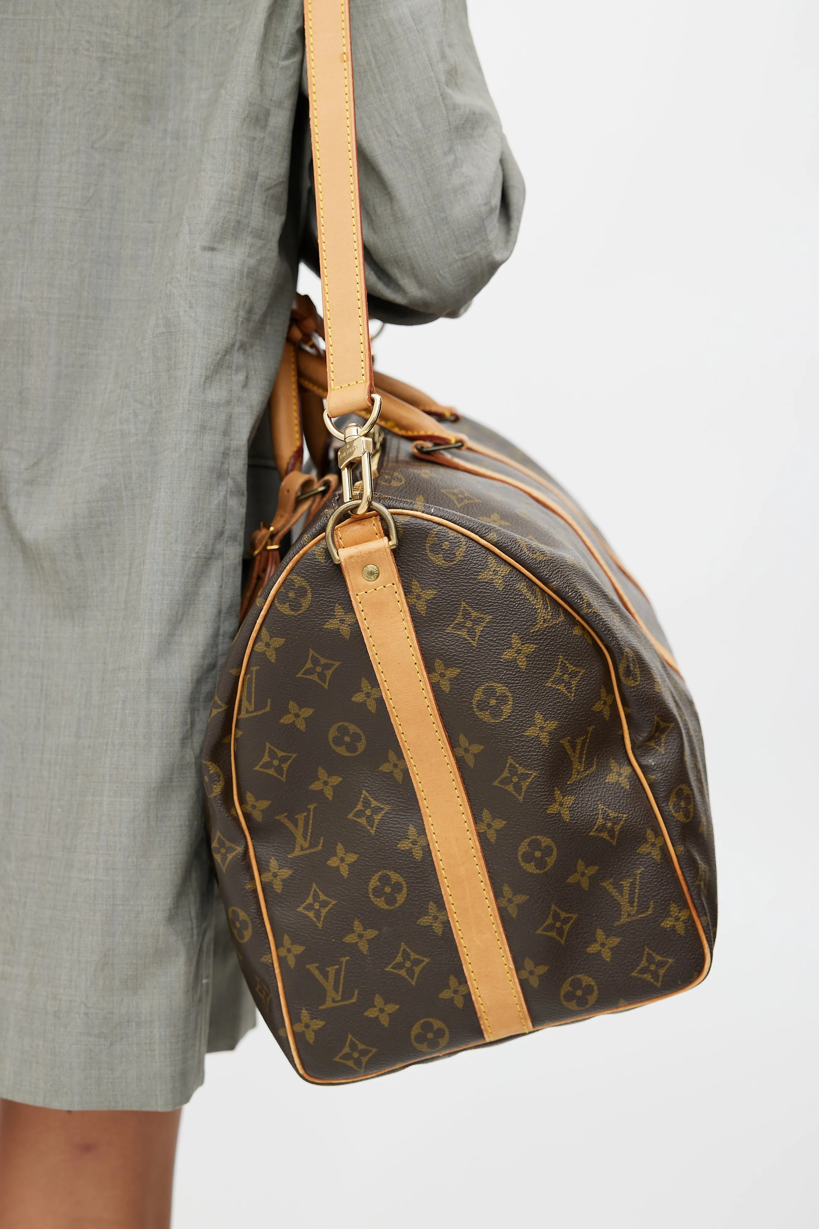 1990 Brown Monogram Keepall Bandoulière 50 Duffle Bag