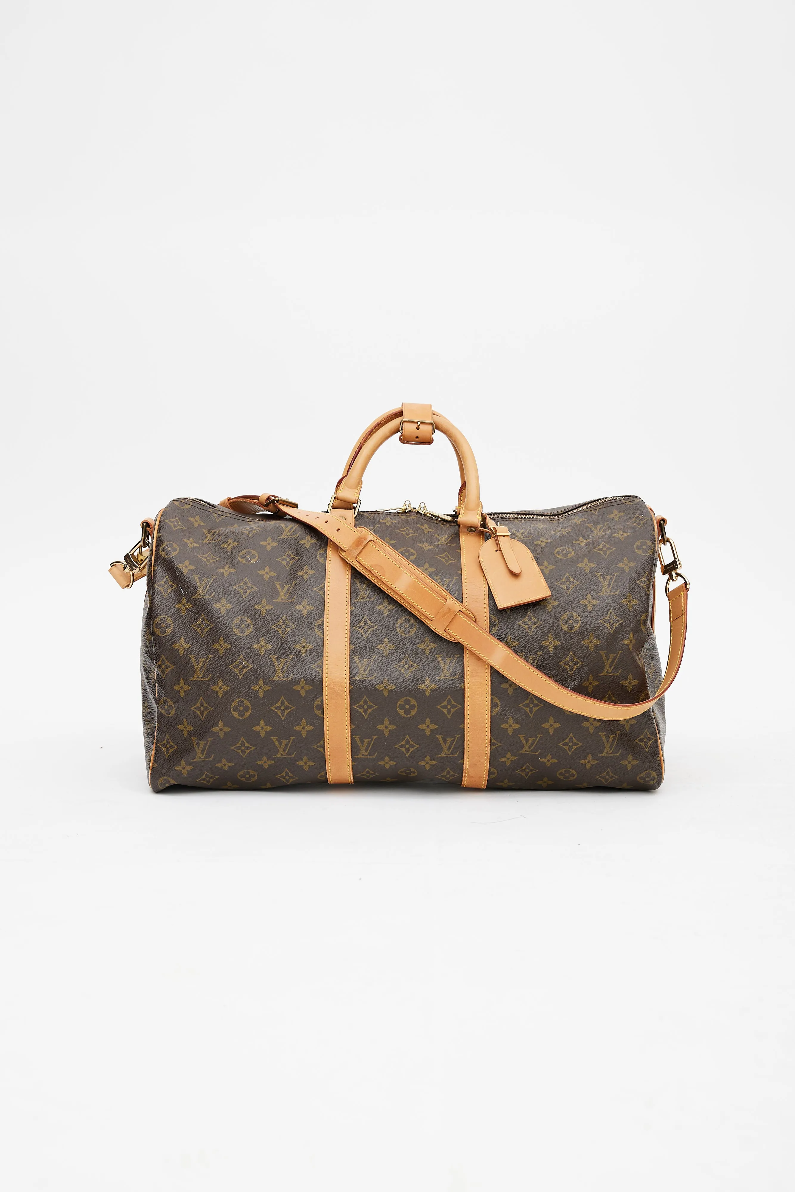 1990 Brown Monogram Keepall Bandoulière 50 Duffle Bag