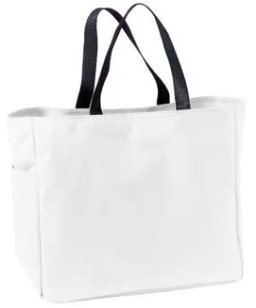 6 ct White Polyester Improved Essential Tote Bags Wholesale - By Bundle