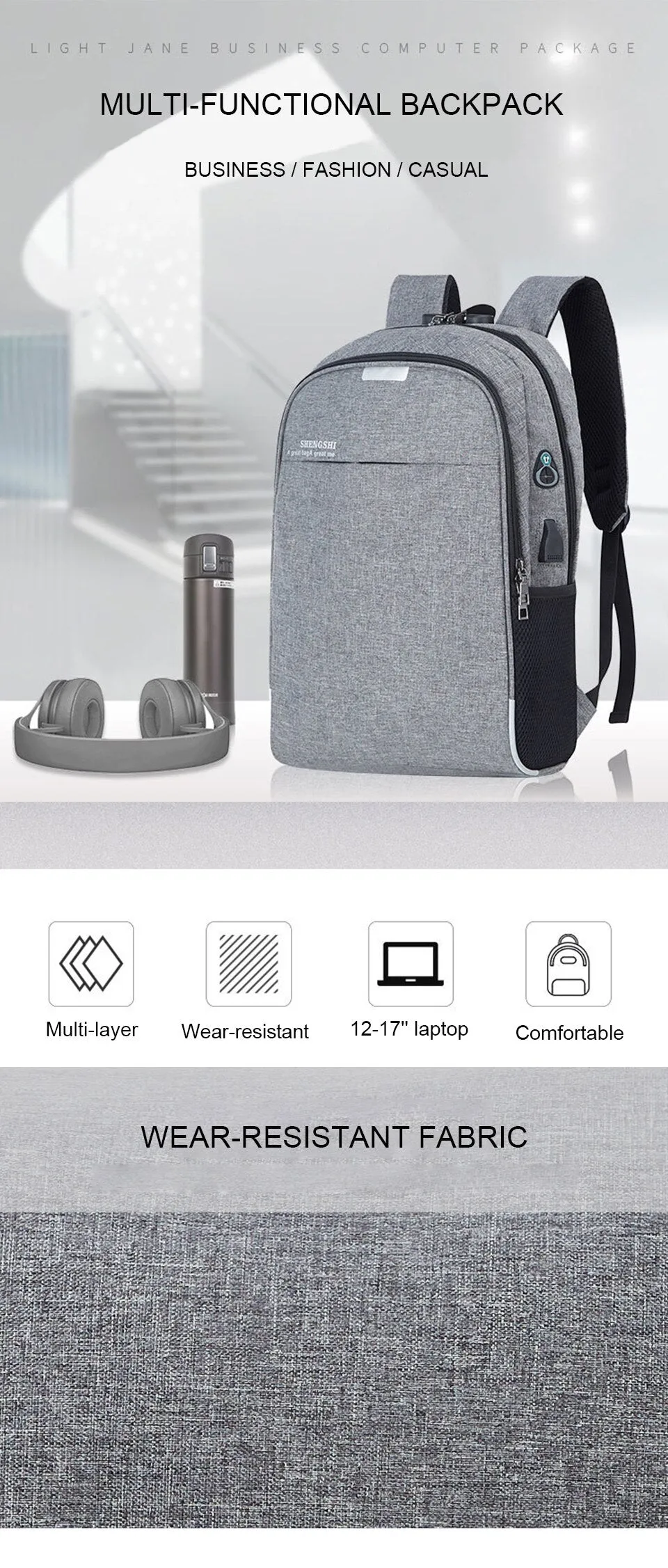 Anti Thief Travel Laptop Bag