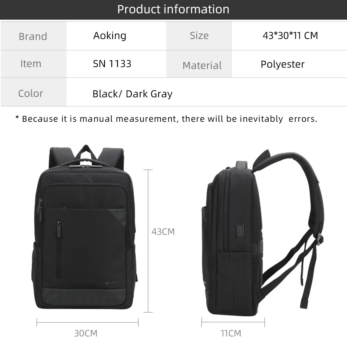 Aoking  Travel Smart Laptop Backpack - Sn1133-5