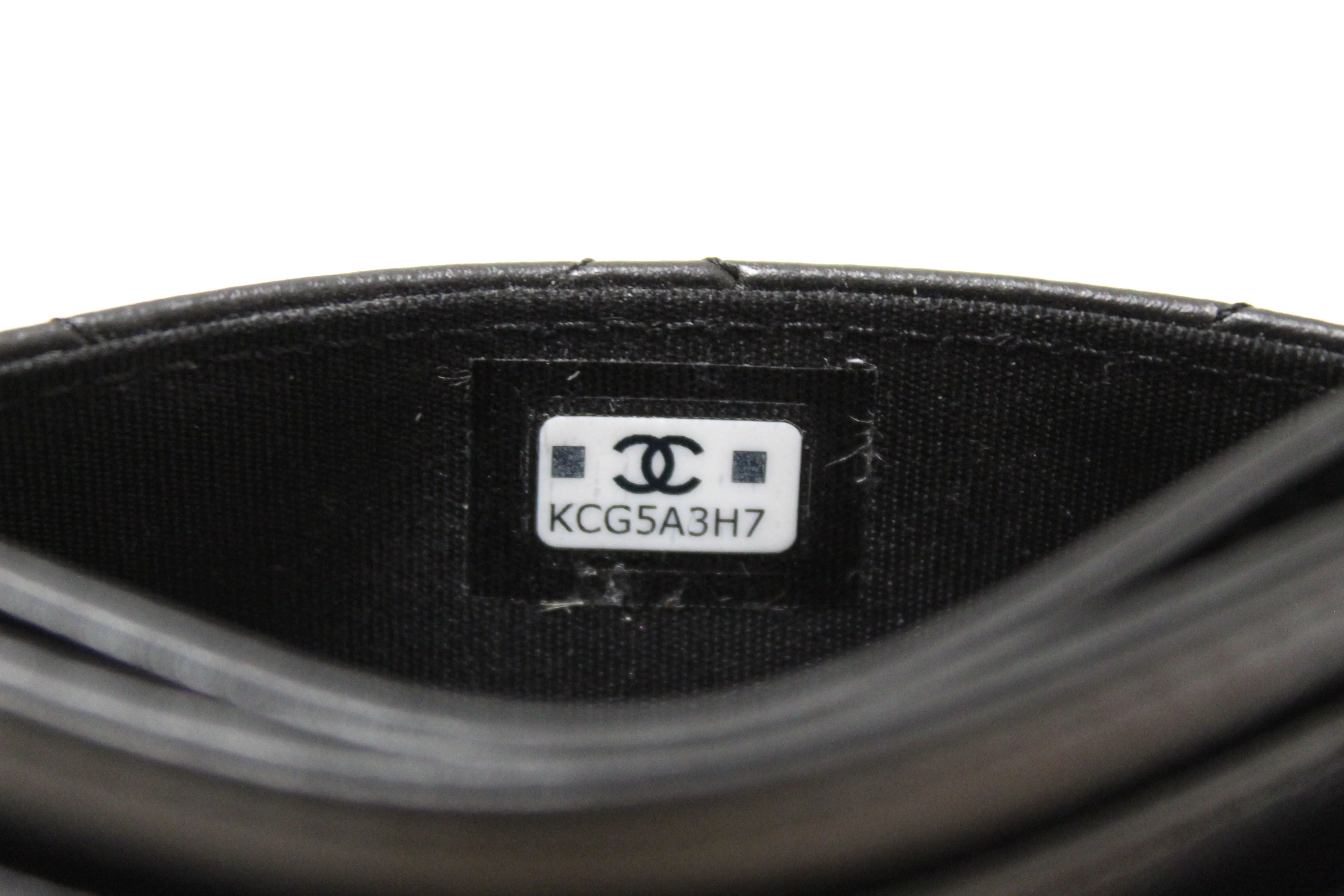 Authentic Chanel Black Calfskin Quilted Reissue Card Holder