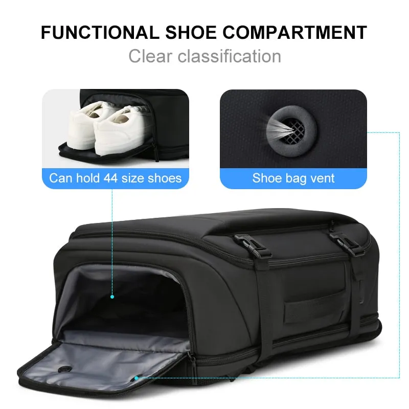 Backpack with Shoe Compartment for Men 33L Travel Laptop Backpack Multifunction Business