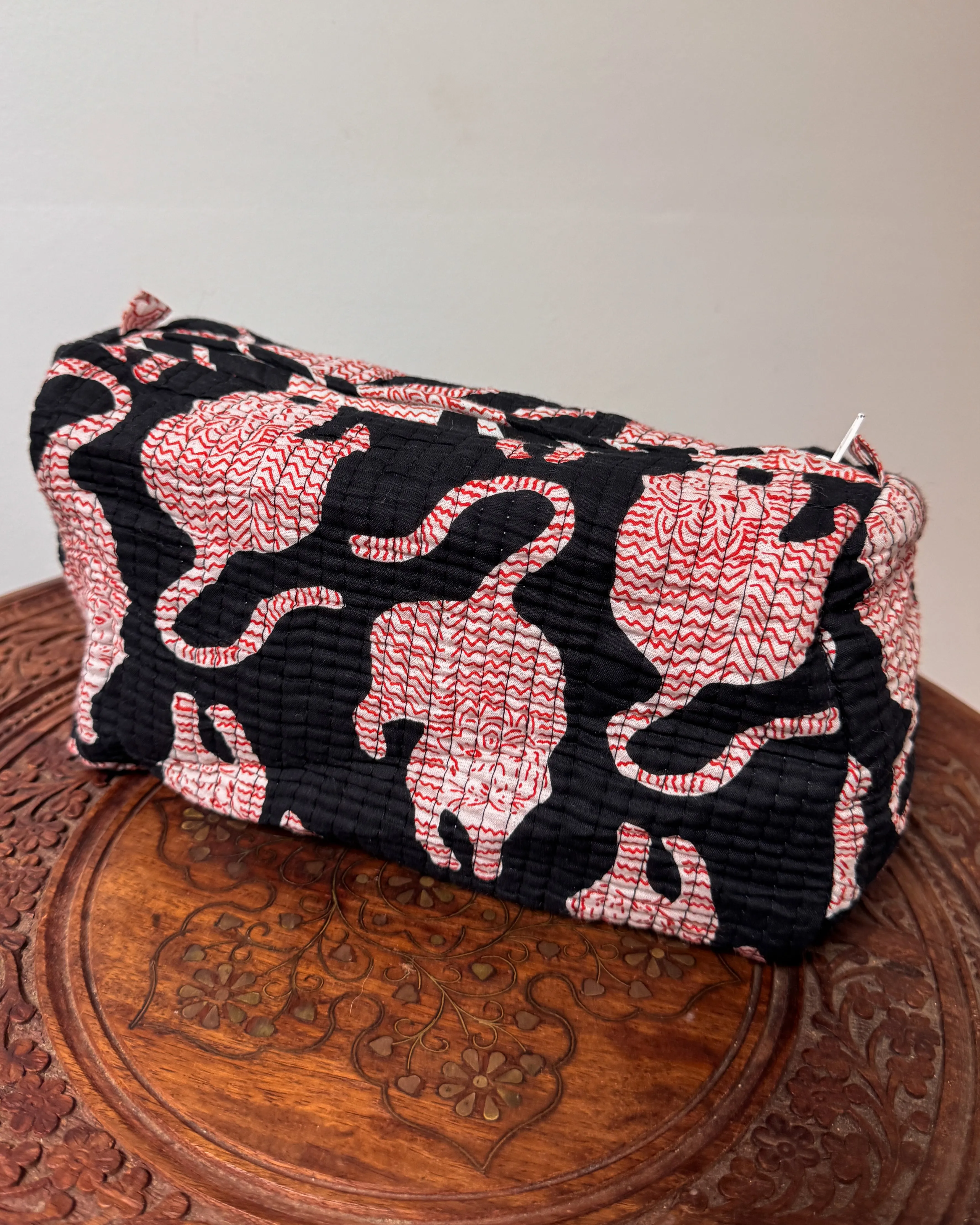 Black and red tiger l Handmade Quilted Cotton Bag