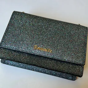 Blue glitter Bewaltz Handbags
