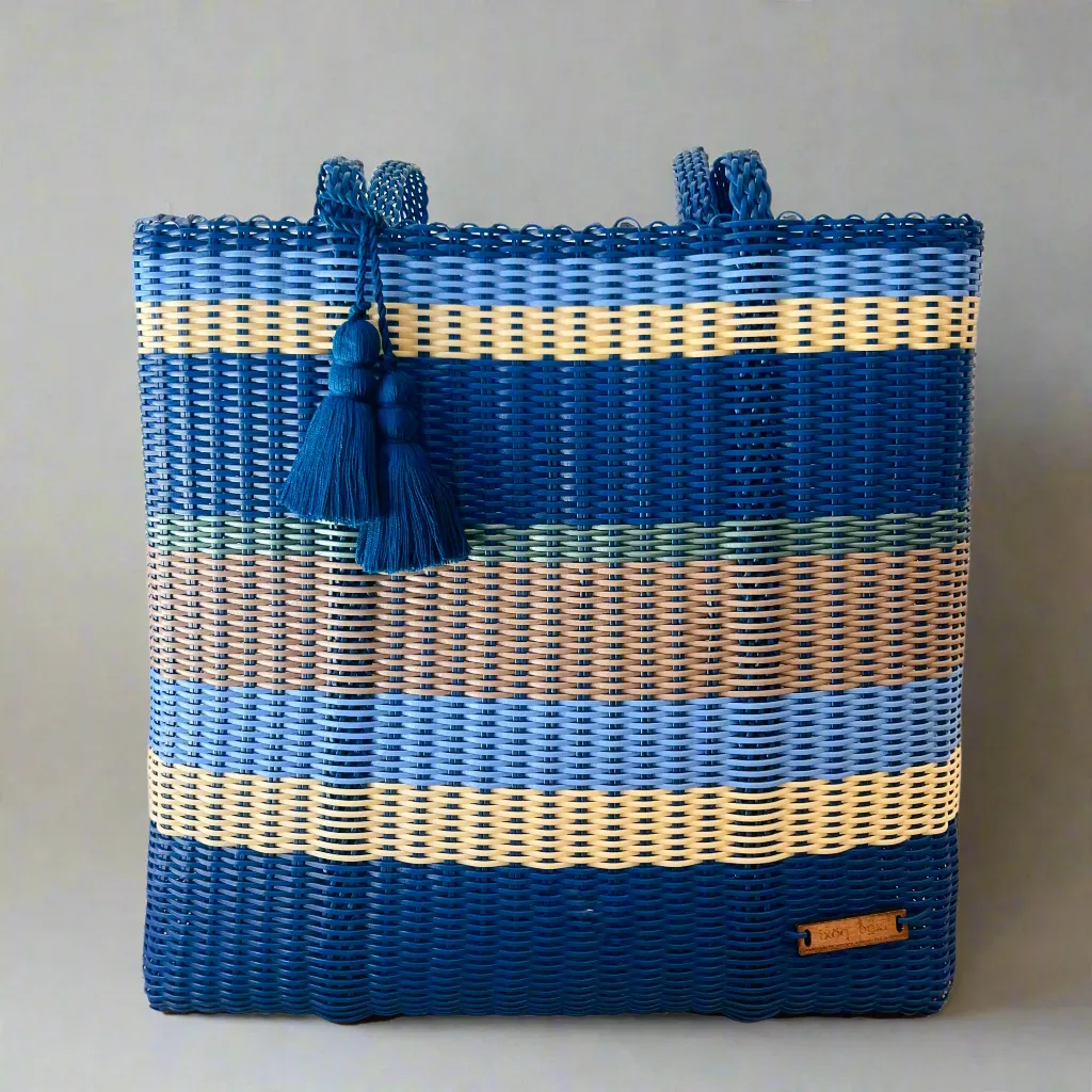 cesta tote ~ ex-large ~ multicolor striped