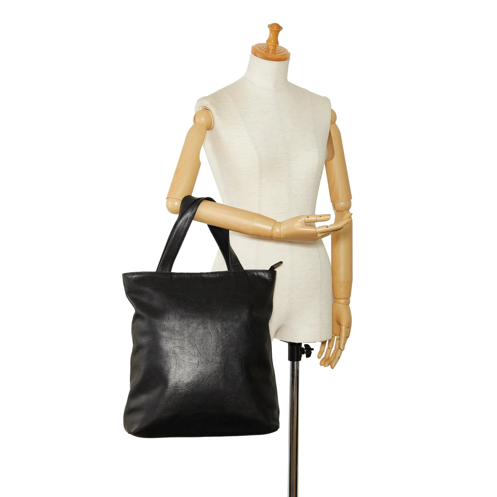 CHANEL CC Embossed Leather Tote Tote Bag