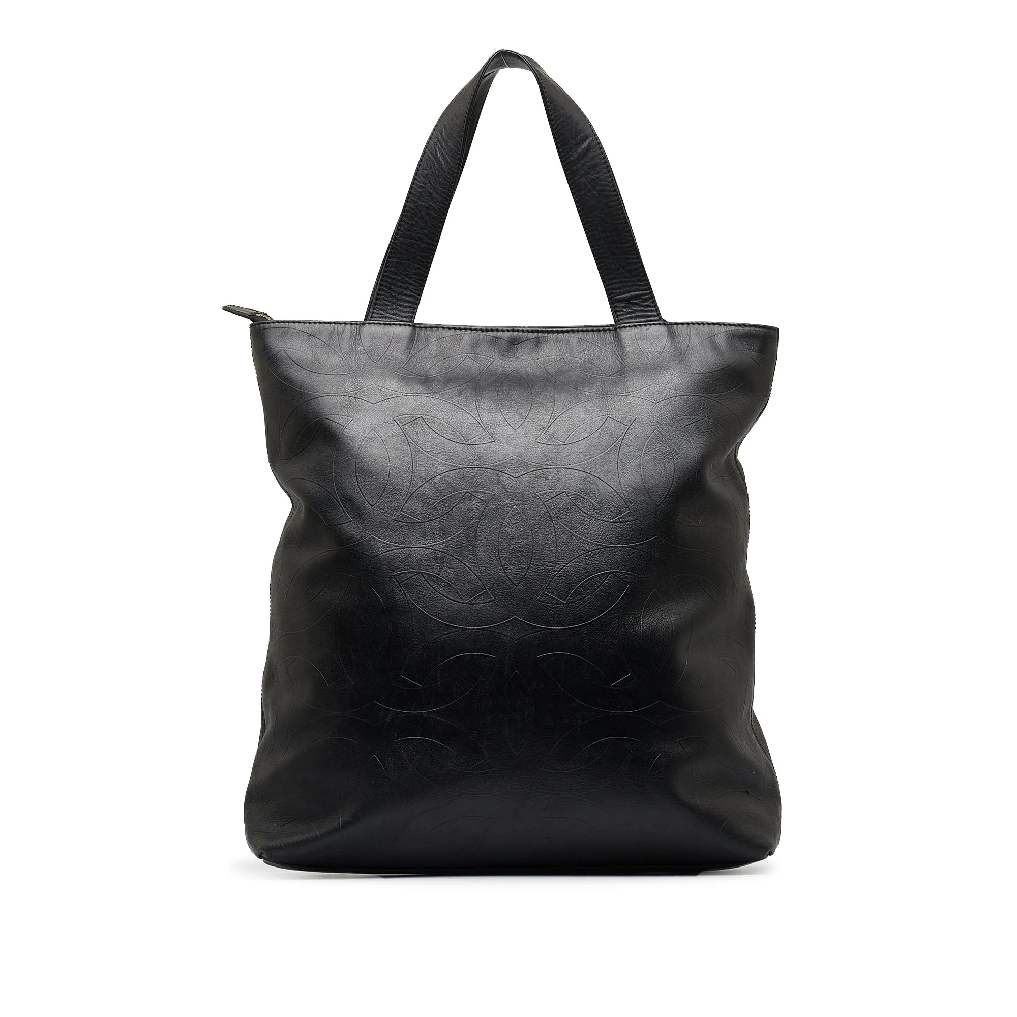 CHANEL CC Embossed Leather Tote Tote Bag