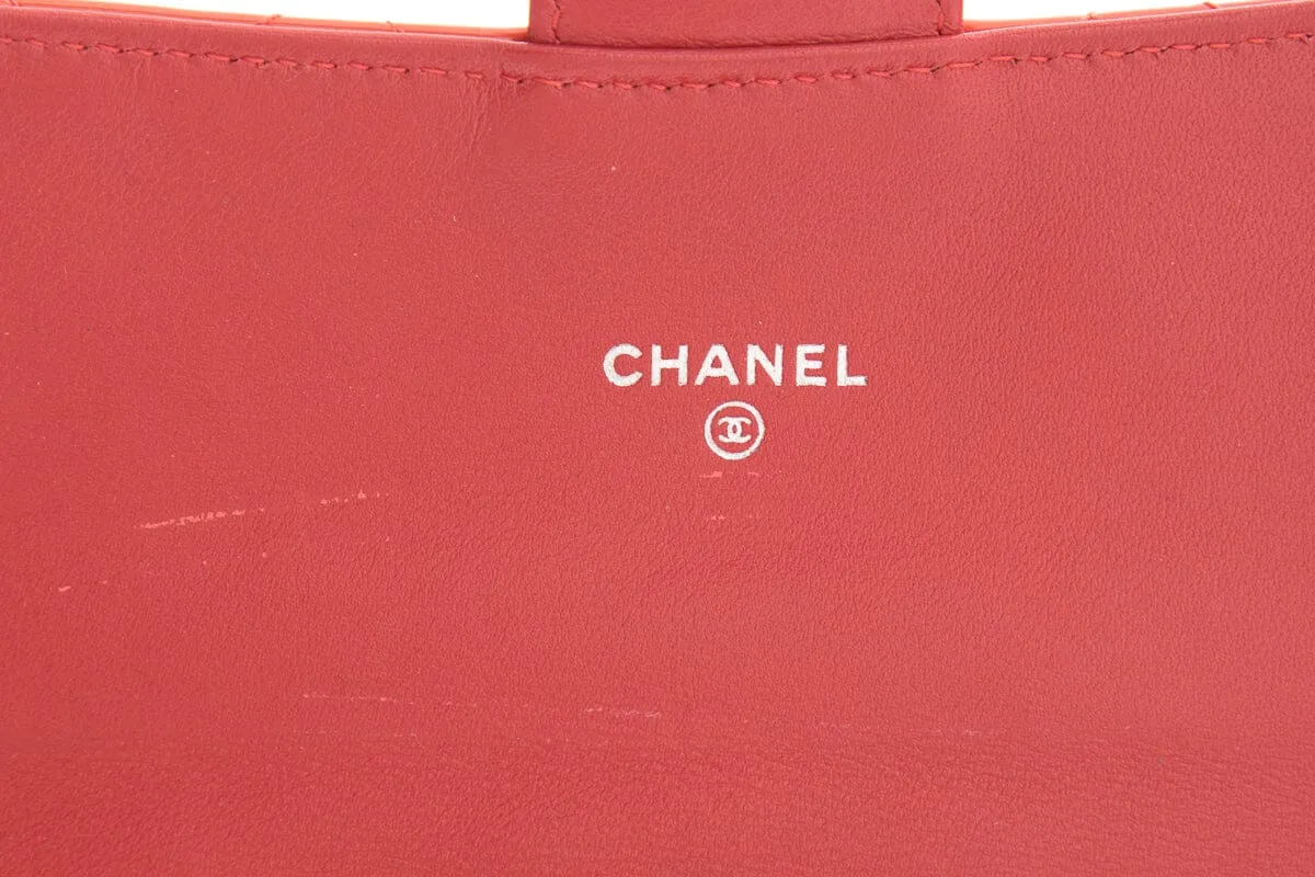 Chanel Coral Patent Leather Quitled Wallet/ Clutch