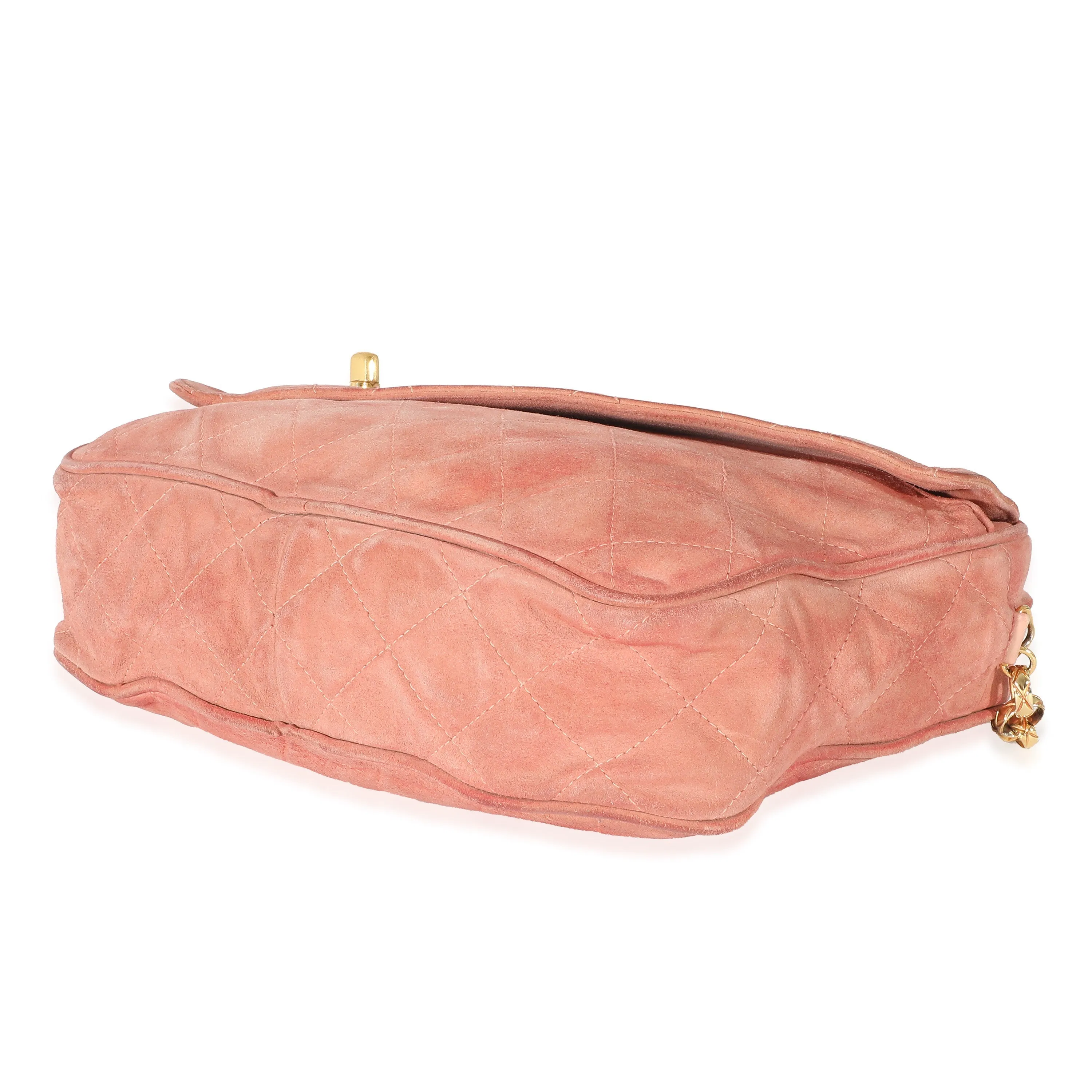 CHANEL Pink Suede Bijoux Chain Camera Bag