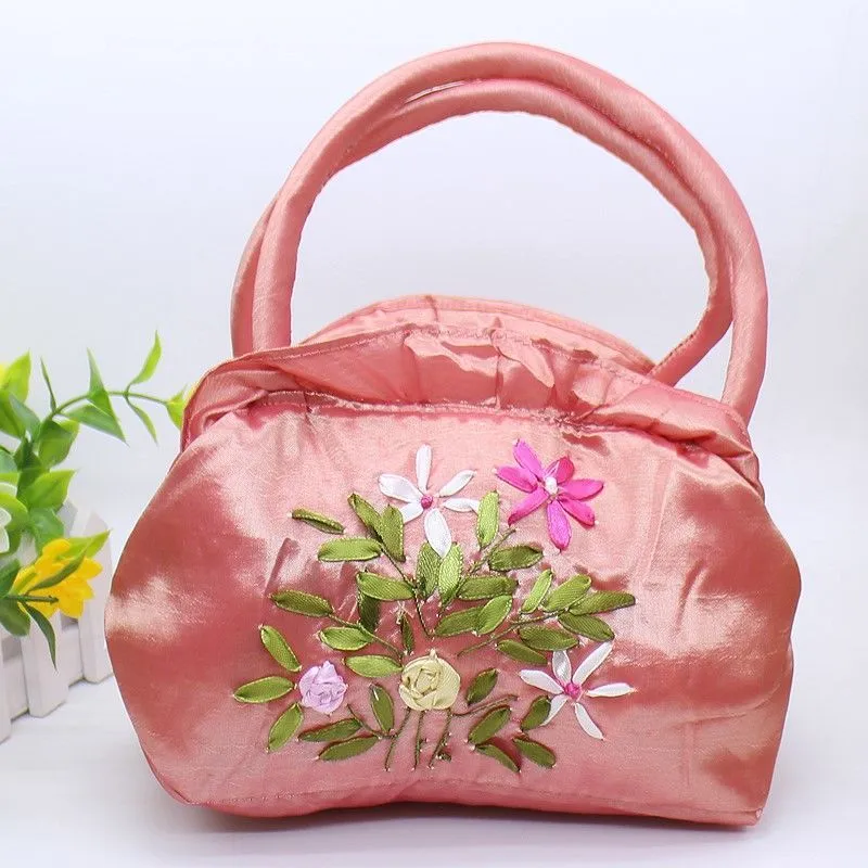Christmas Gift 2024 New Ethnic Style Retro Embroidery Bucket Drawstring Mobile Phone Bag Storage Craft Handmade Handbags Multifunction Bolsa