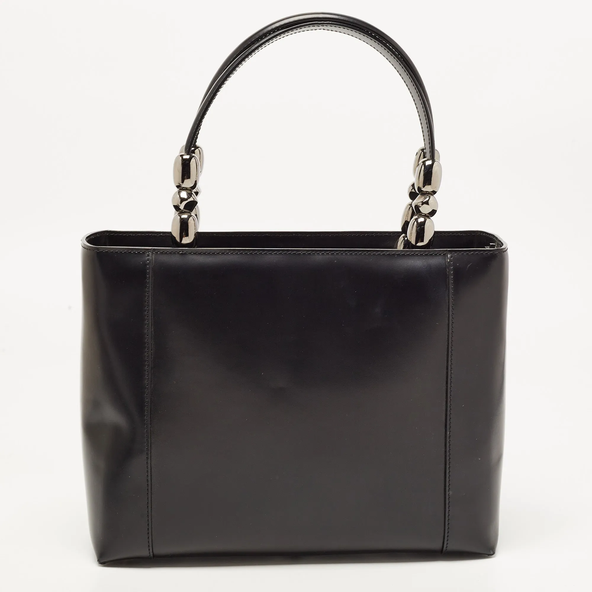 DIOR Black Leather Medium Malice Pearl Tote