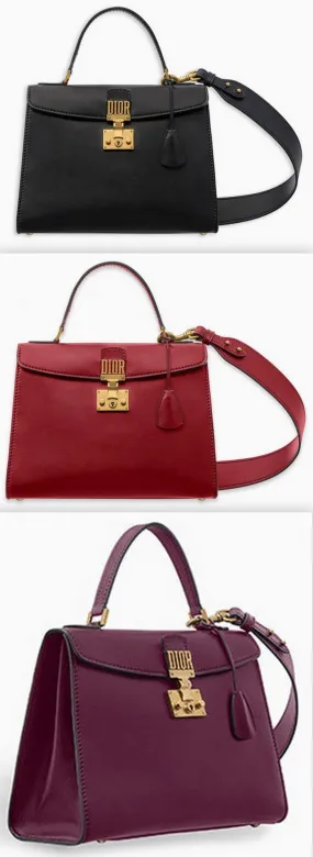 Dioraddict Handbag in Smooth Calfskin, Black, Red or Burgundy