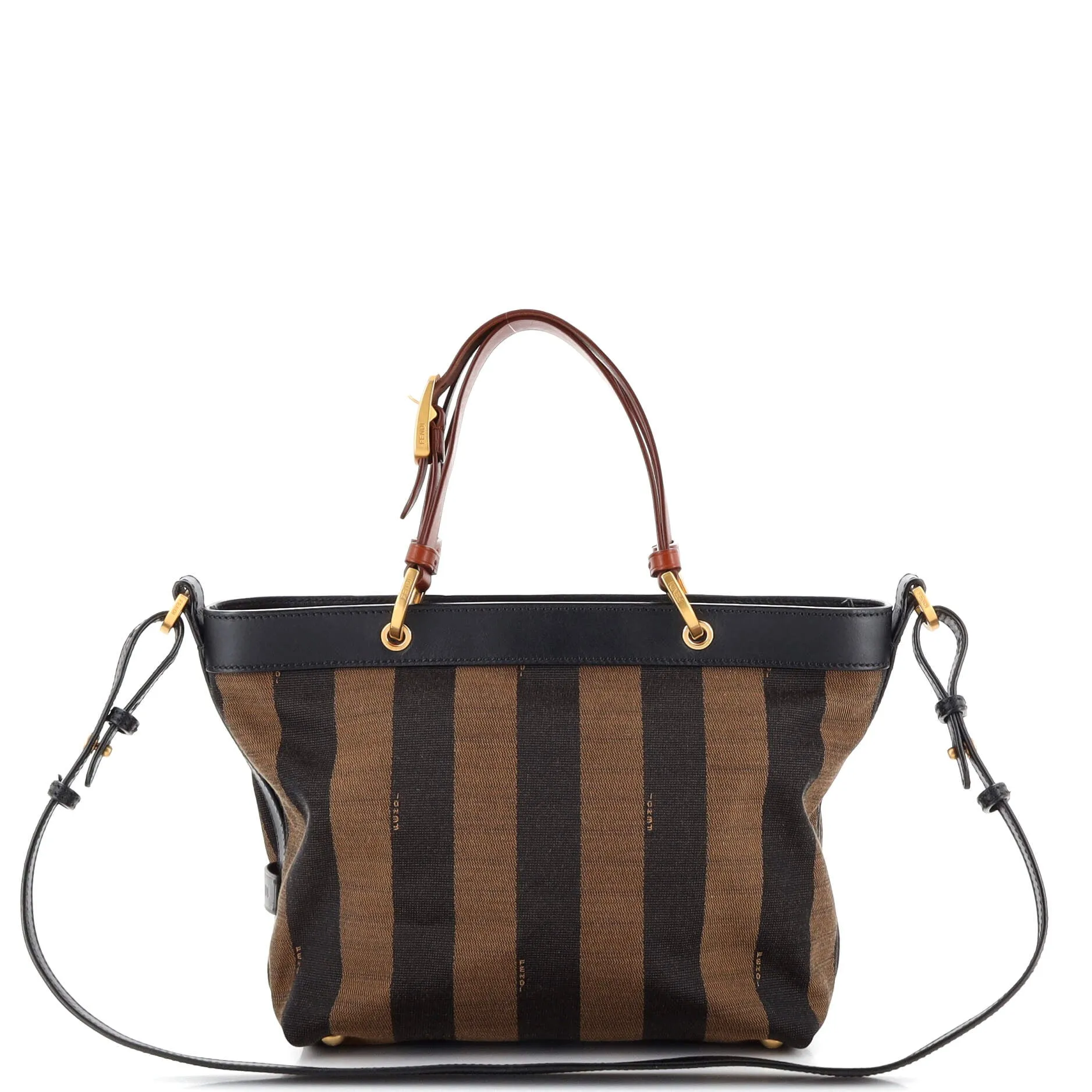FENDI Pequin Convertible Tote Canvas Small