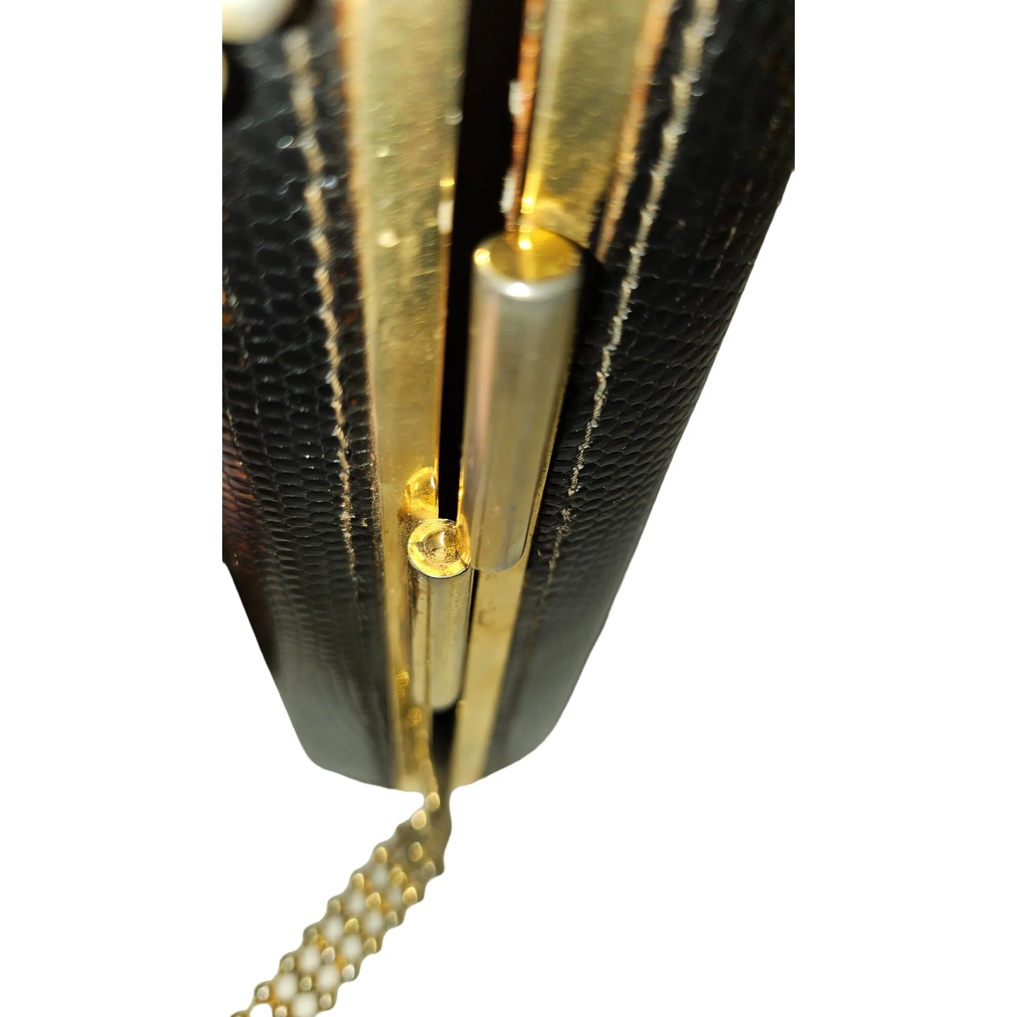 Gucci python two-way boxy 50's purse w gold chain strap