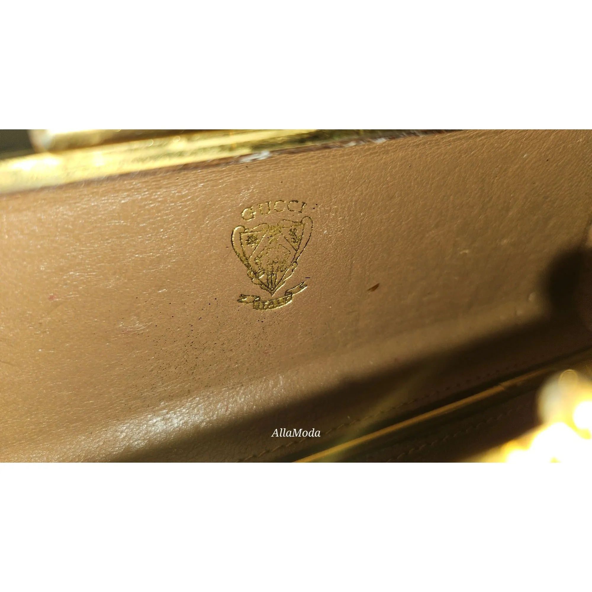 Gucci python two-way boxy 50's purse w gold chain strap