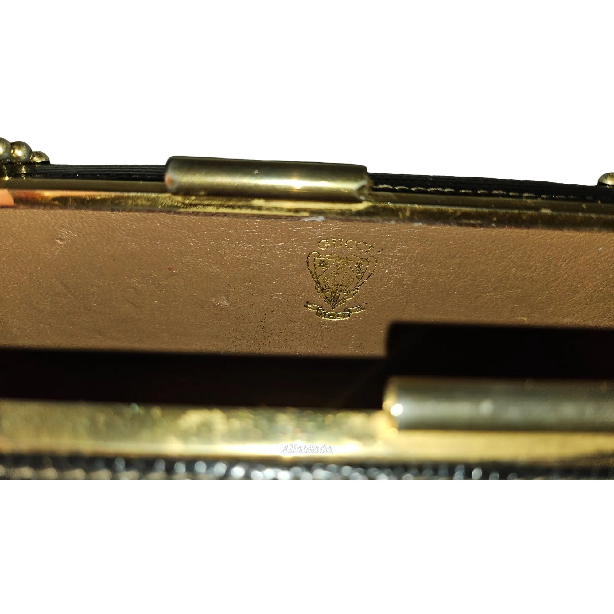 Gucci python two-way boxy 50's purse w gold chain strap