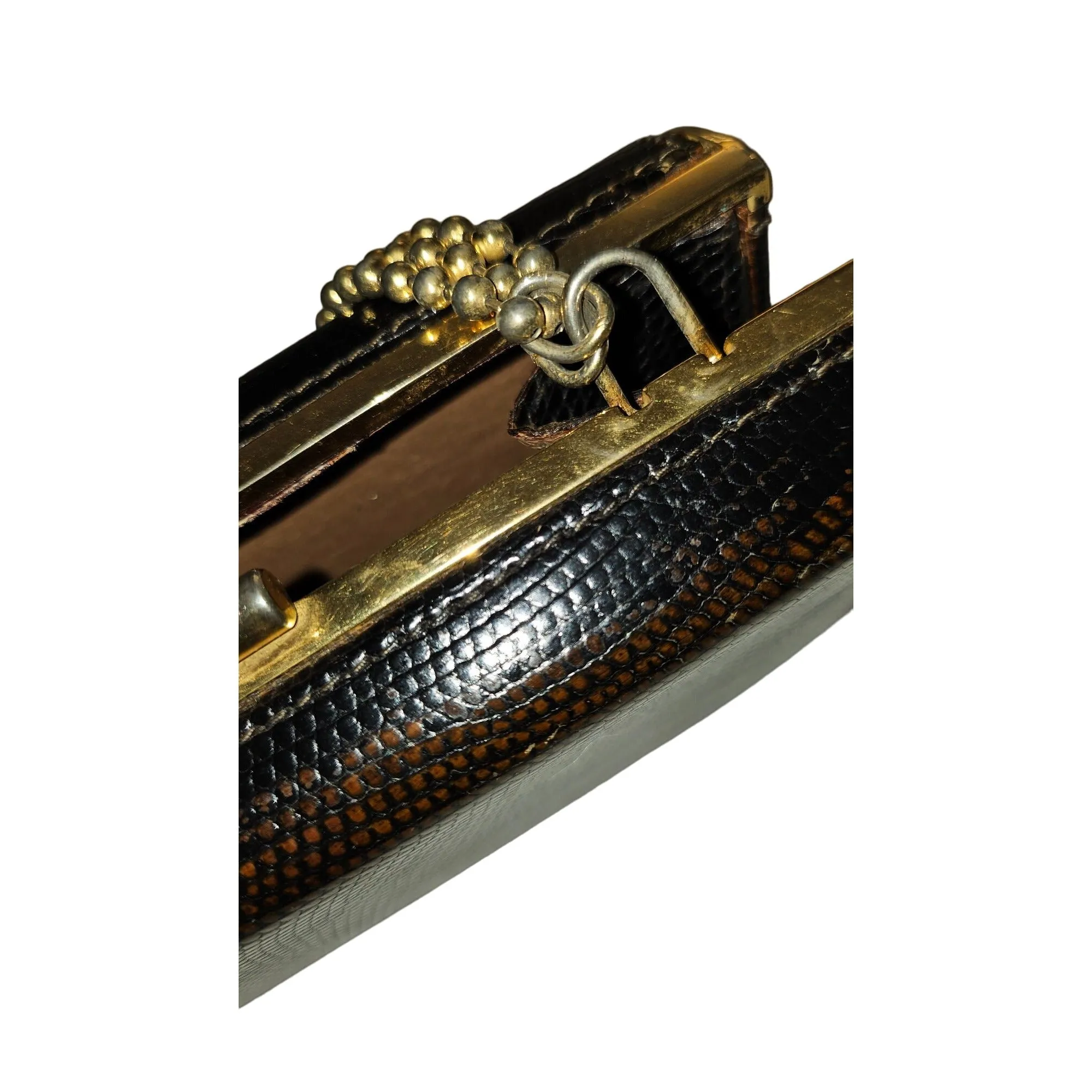 Gucci python two-way boxy 50's purse w gold chain strap