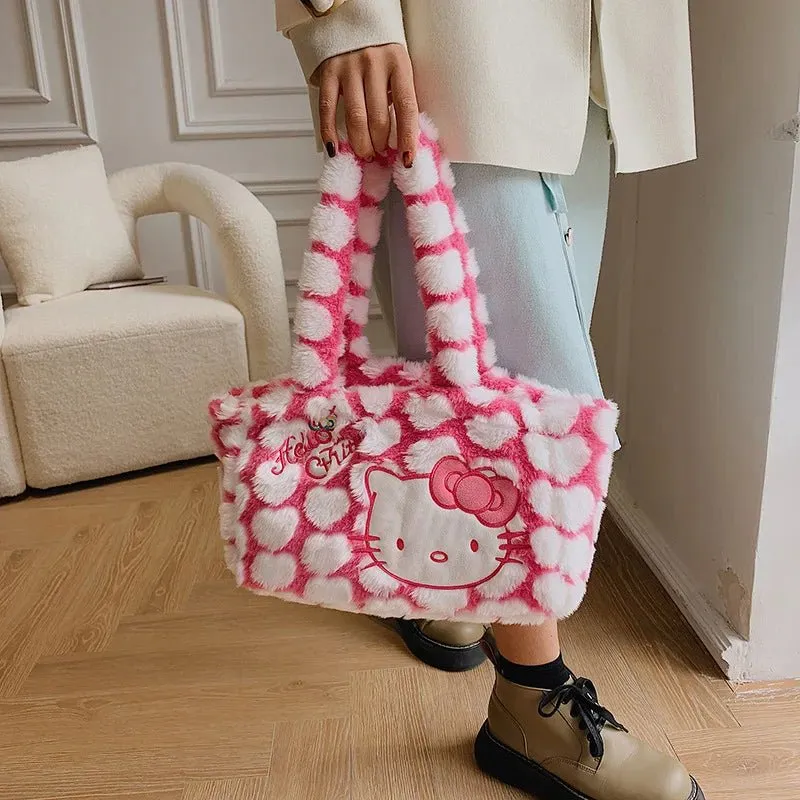 Kawaii Hello Kitty Plush Tote Bag