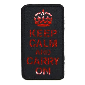 Keep Calm And Carry On Reflective Patch Black/Red