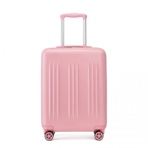 Kono 20 Inch Pink Carry-On Suitcase - Durable ABS PC, Spinner Wheels, TSA Lock