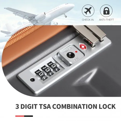 Kono 24 Inch Lightweight Hard Shell ABS Suitcase with TSA Lock - Grey | Durable Stylish Luggage with Multi-Directional Wheels