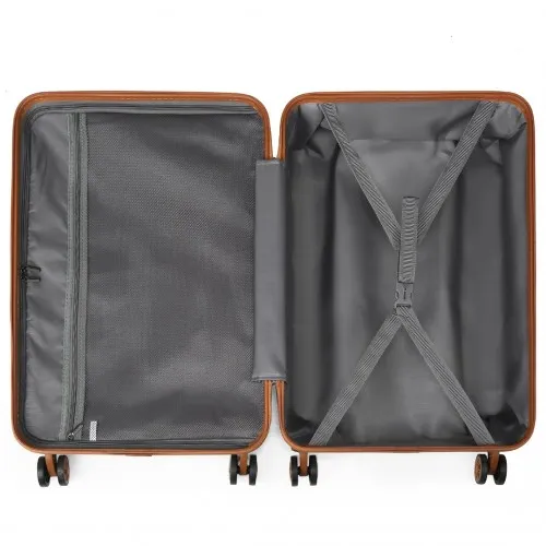 Kono 24 Inch Lightweight Hard Shell ABS Suitcase with TSA Lock - Grey | Durable Stylish Luggage with Multi-Directional Wheels
