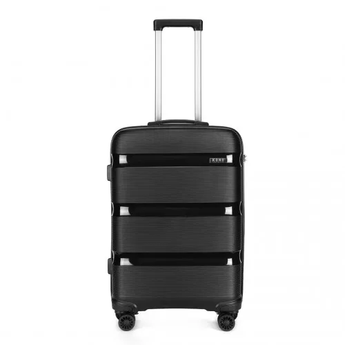 Kono 28" Hard Shell PP Suitcase - Black | Lightweight Durable Travel Luggage with TSA Lock & 360° Wheels