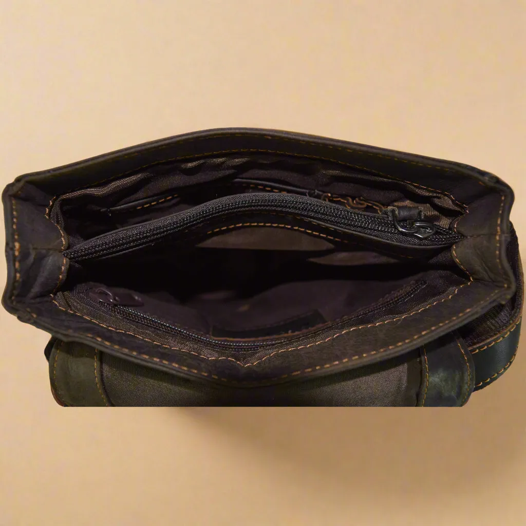 Leather Messenger Bag - Dark Brown