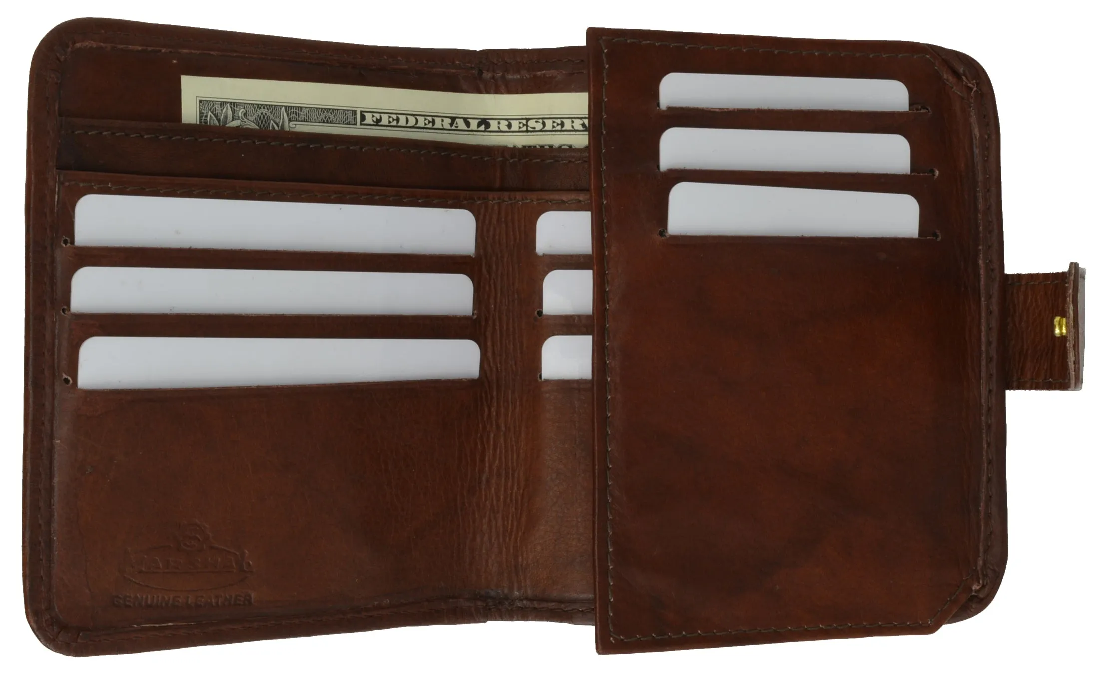 Leather Wallets For Women - Trifold Womens Wallet With Coin Purse