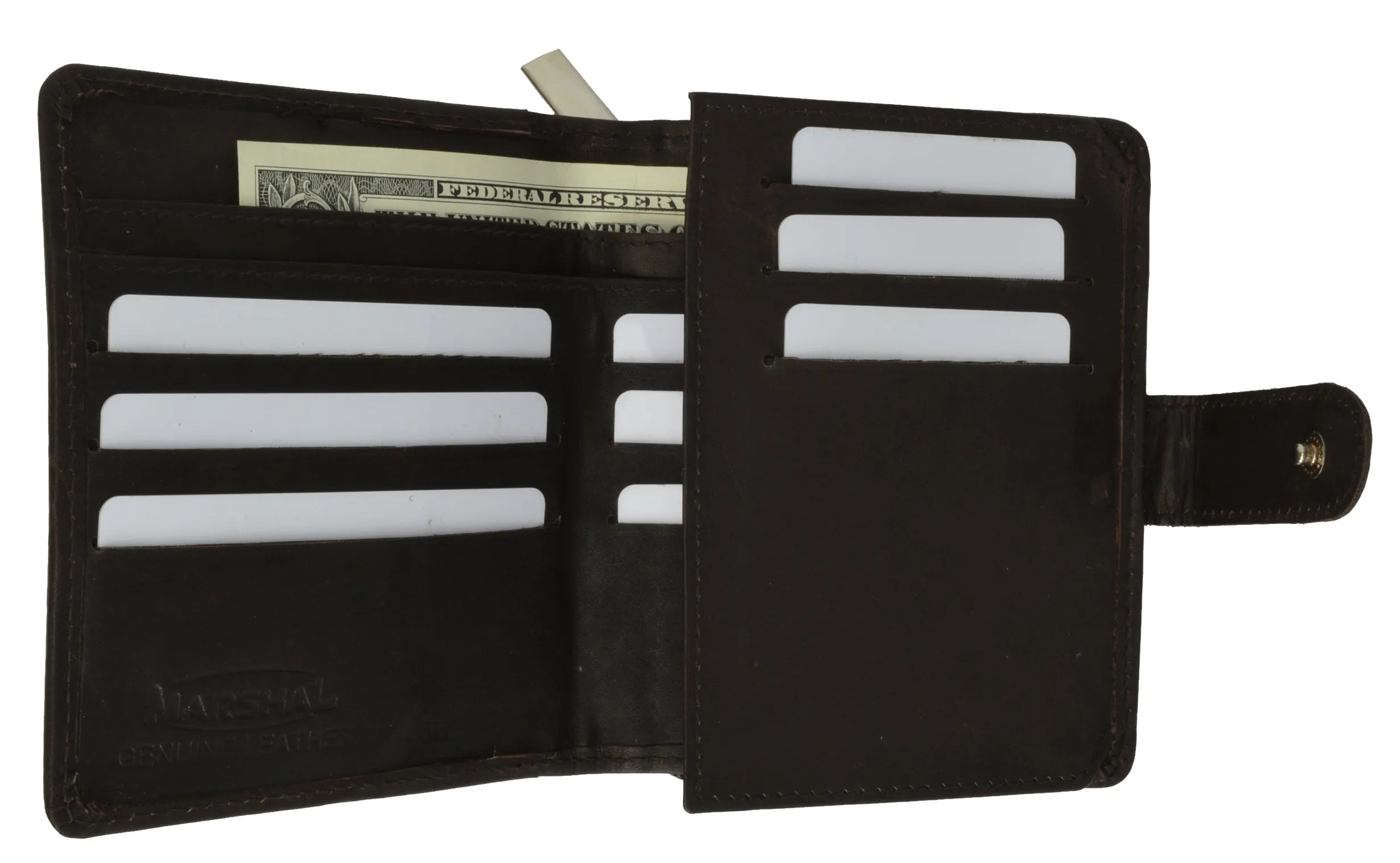 Leather Wallets For Women - Trifold Womens Wallet With Coin Purse