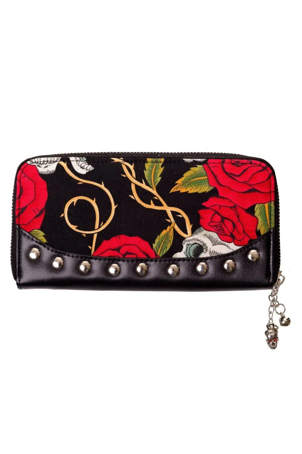 Lost Queen Alternative Gothic Valentine Skull & Roses Tattoo Wallet