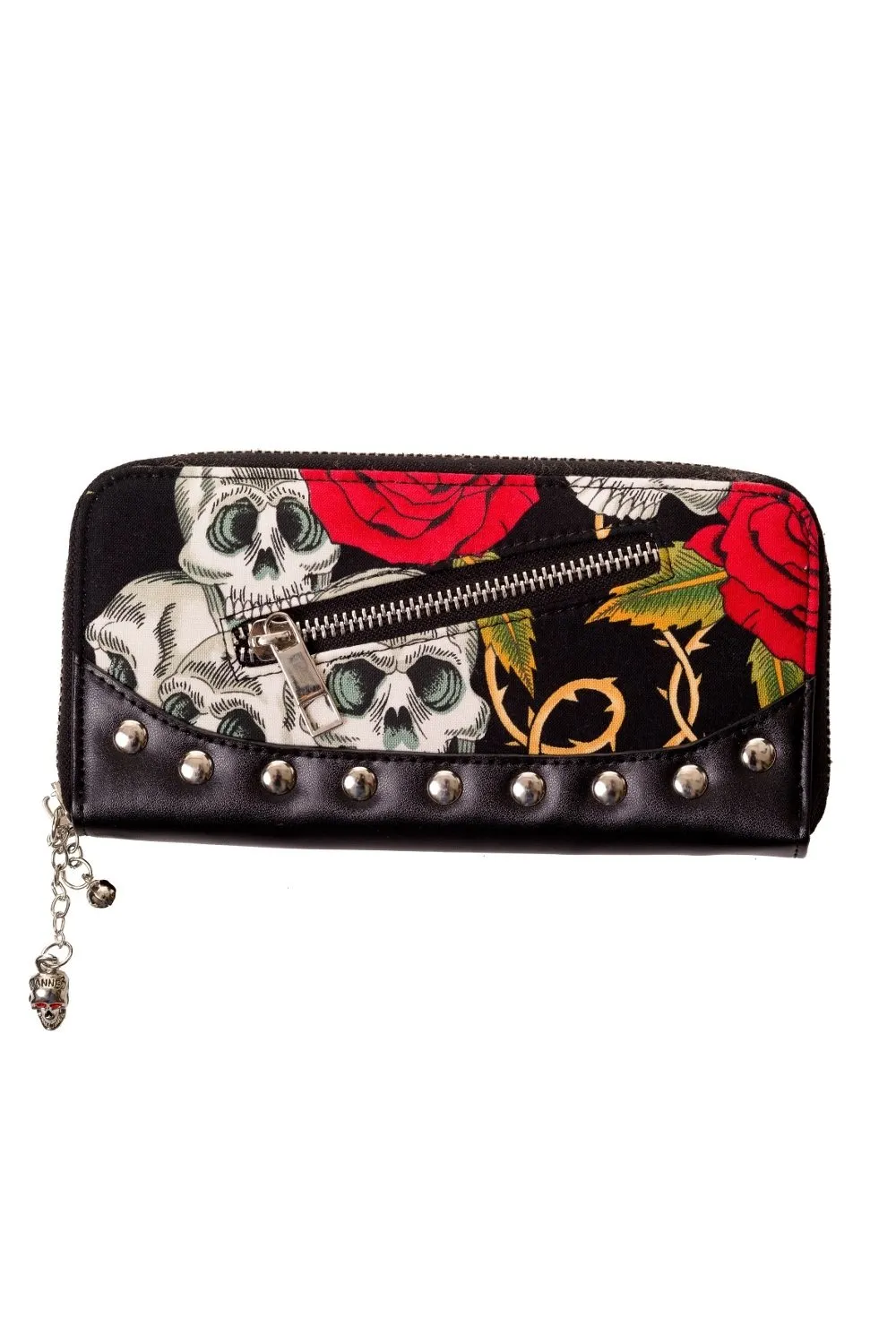 Lost Queen Alternative Gothic Valentine Skull & Roses Tattoo Wallet