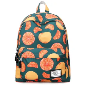 Lovely Orange Printing Backpacks For School Students Casual Bookbag