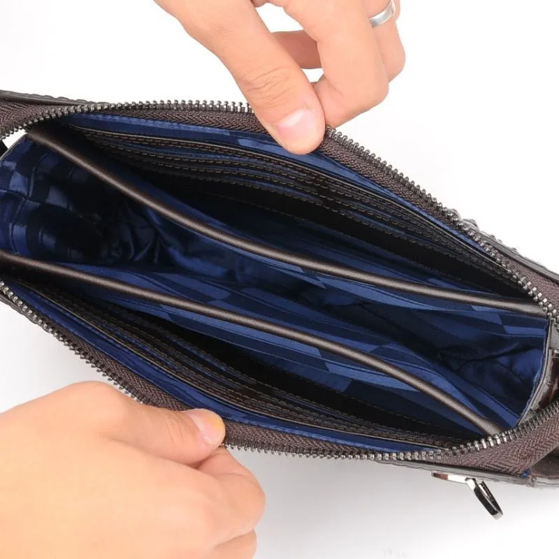 LuxeGator Genuine Leather Exotic Zipper Clutch Wallet