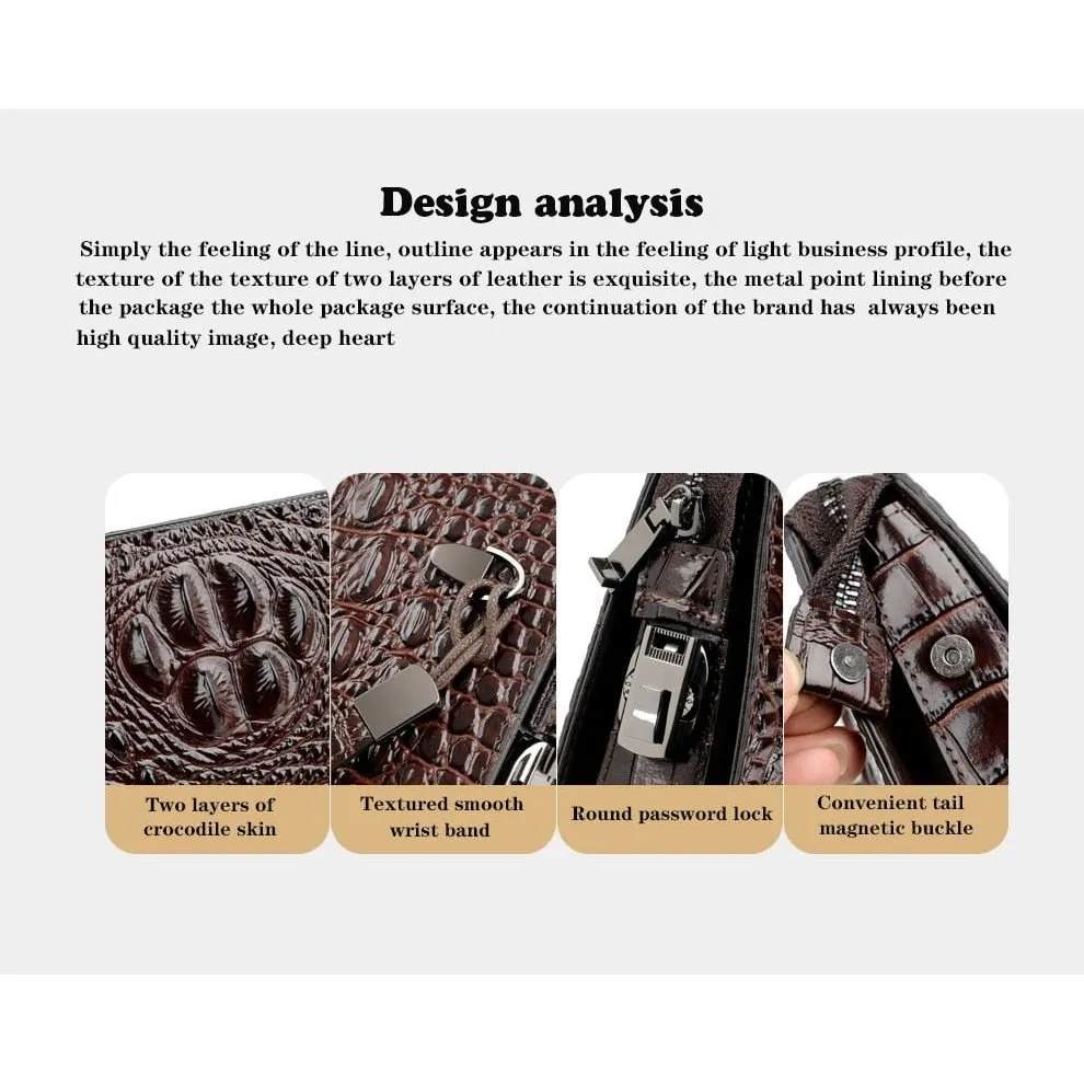 LuxeGator Genuine Leather Exotic Zipper Clutch Wallet