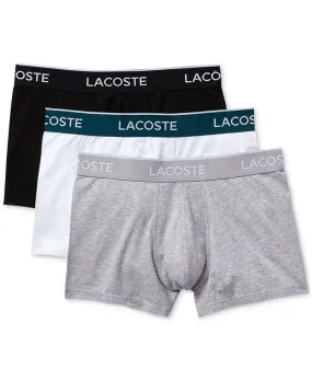 Men's suitcases, 3 pcs. Lacoste, Black, White, Silver-Tone Chine