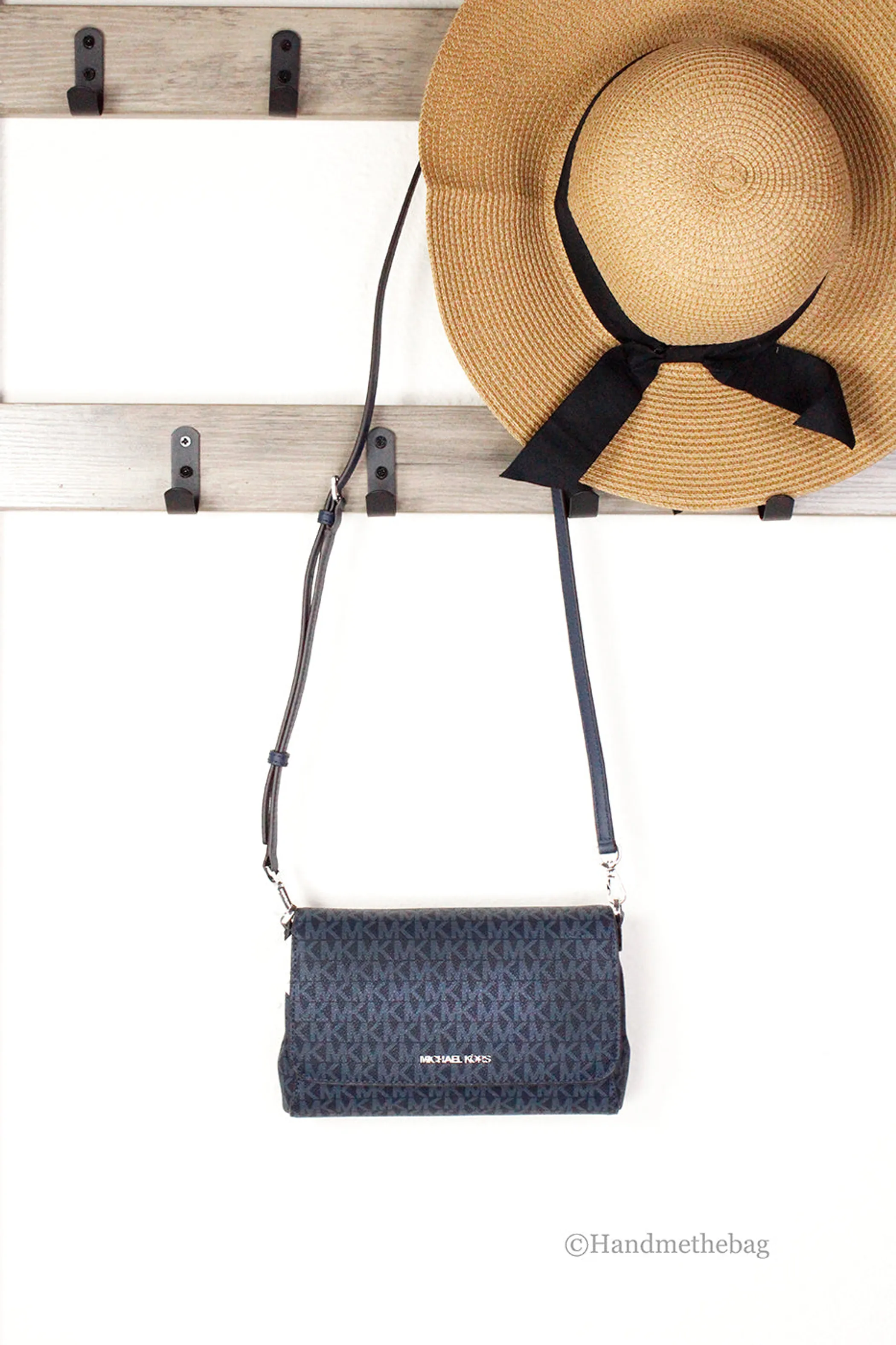 Michael Kors Medium Navy Convertible Pouchette Crossbody Bag