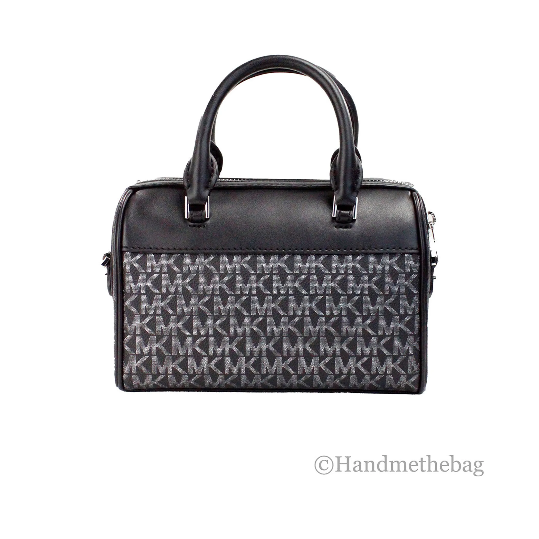 Michael Kors Travel XS Black Silver PVC Duffle Crossbody Bag