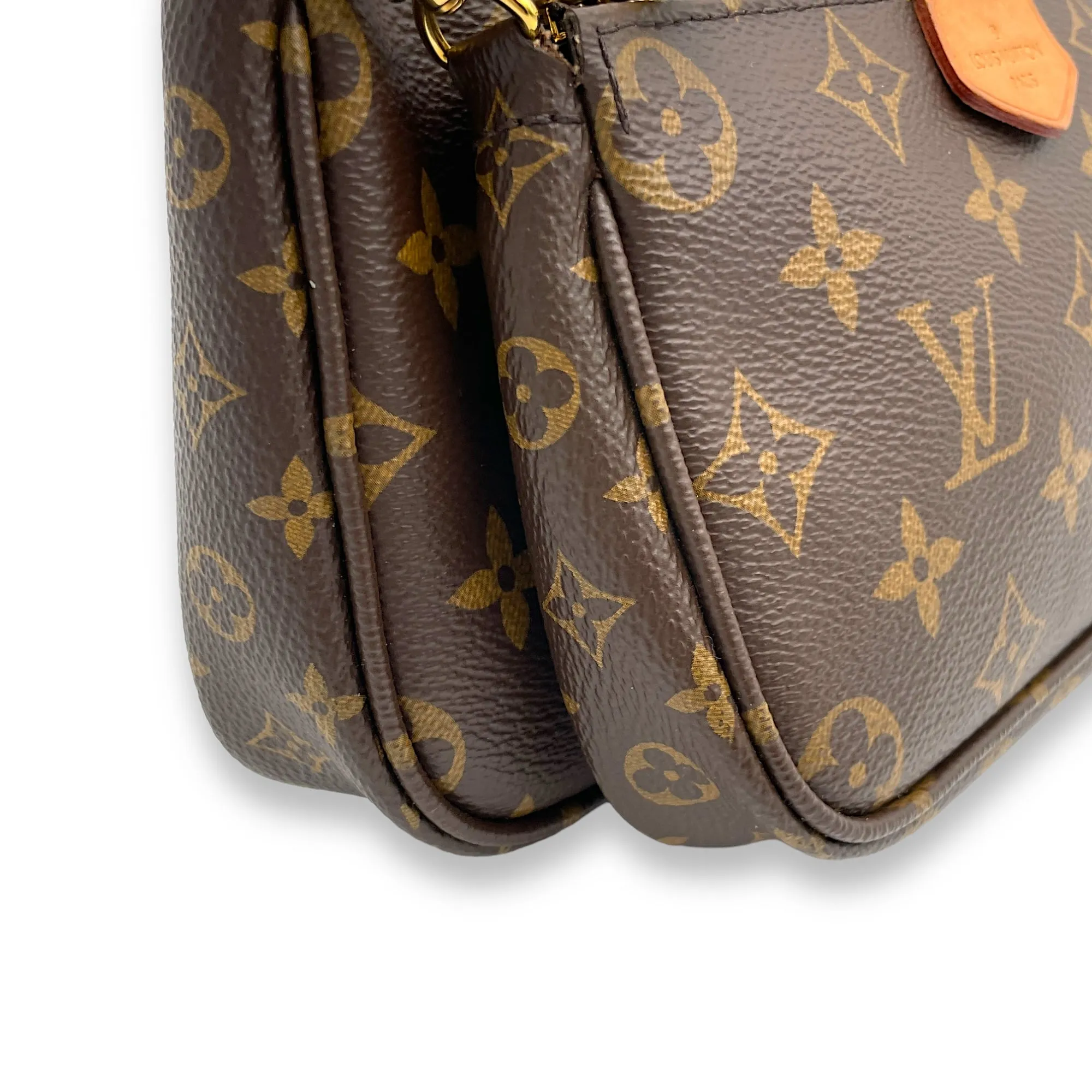 Multi-Pochette Accessoires Crossbody Bag Brown in Monogram Coated Canvas, Gold hardware