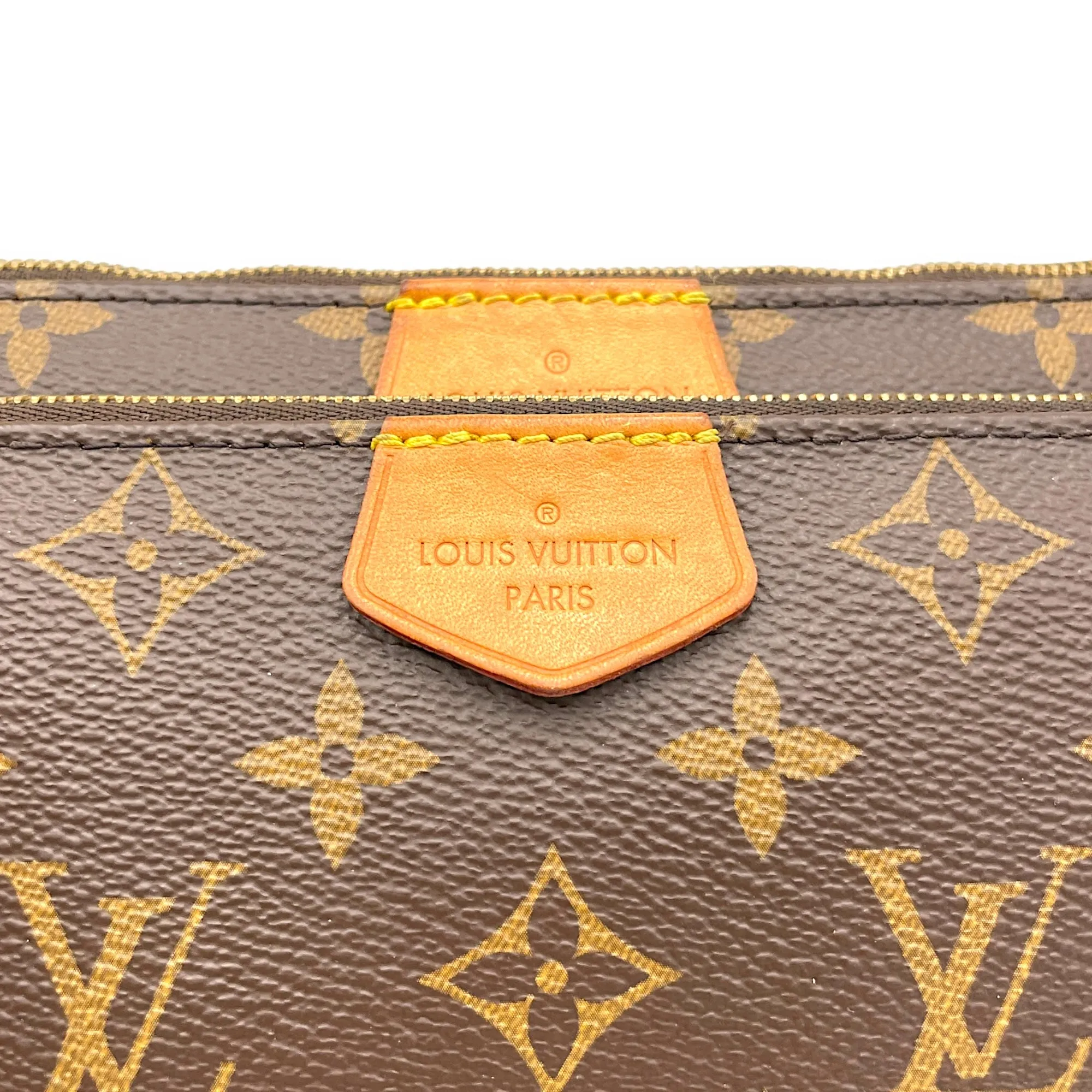 Multi-Pochette Accessoires Crossbody Bag Brown in Monogram Coated Canvas, Gold hardware