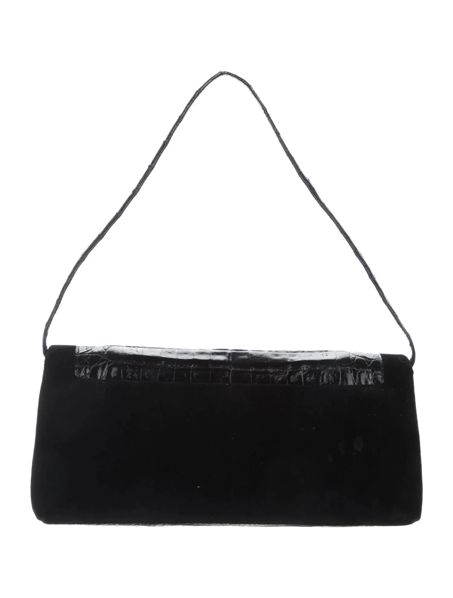 Nancy Gonzalez black crocodile leather shoulder bag