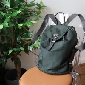 Prada Buckle Backpack Green