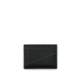 Puzzle Stitches Plain Cardholder in Smooth Calfskin in Black