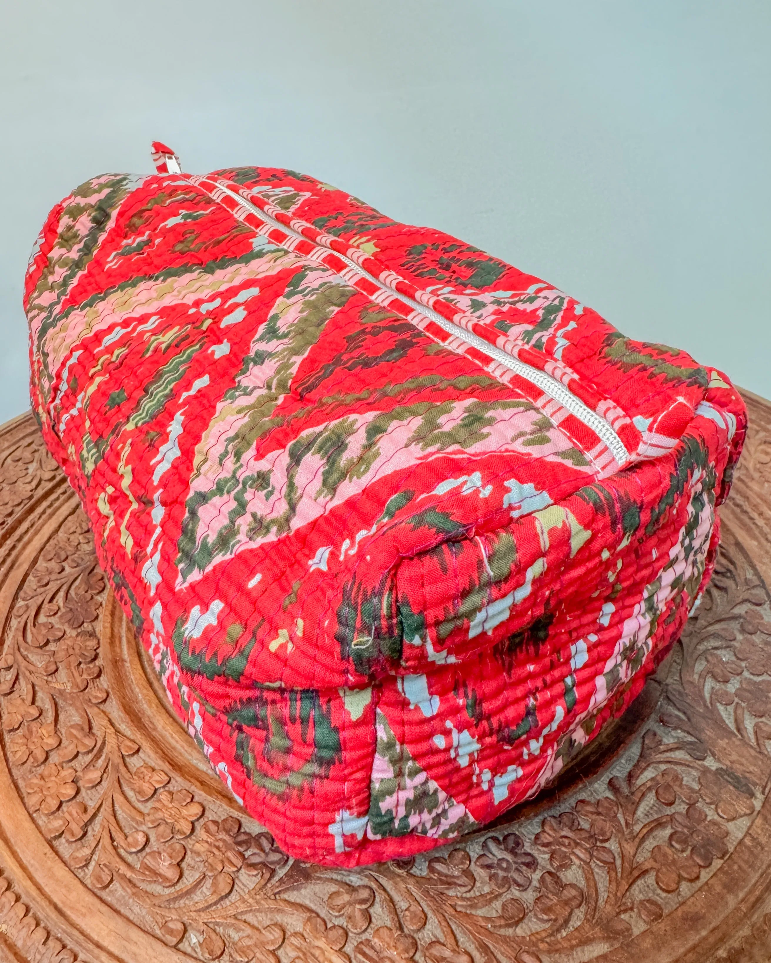 Red l Handmade Quilted Cotton Bag