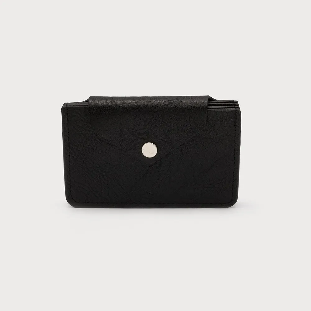 Snap Tri Pocket Cardholder -Black