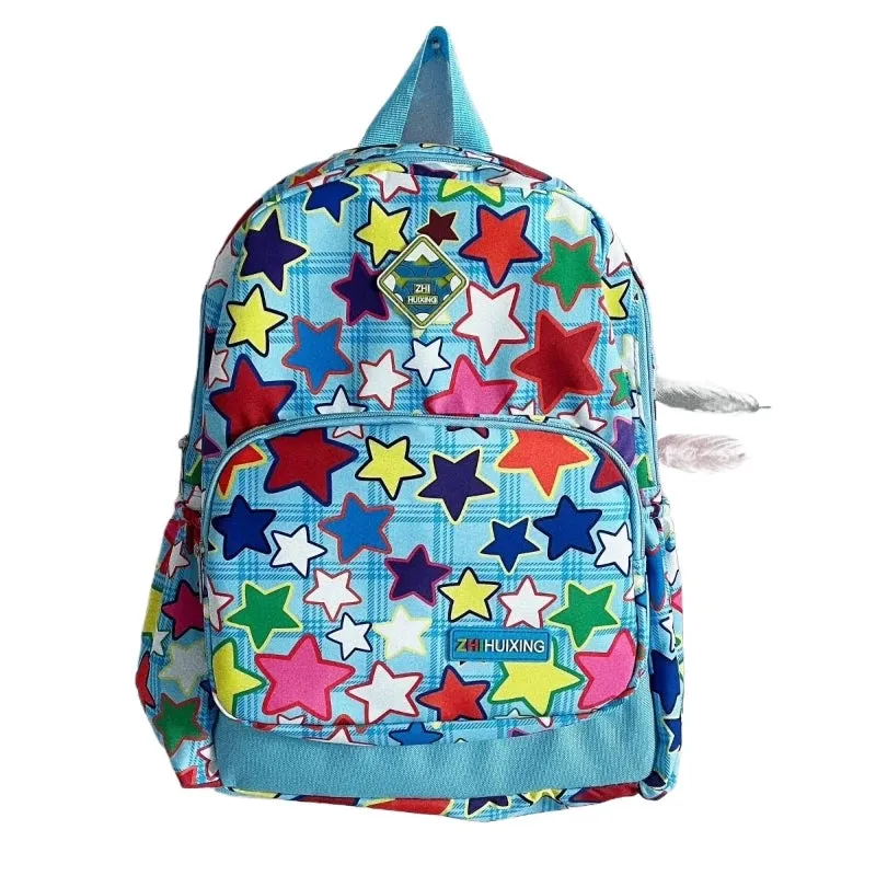 Sohiwoo Japanese Cute Korean Cute Schoolbags Kawaii Stars Cartoon Colorful Backpacks Back To School Girls Travel Student Bag